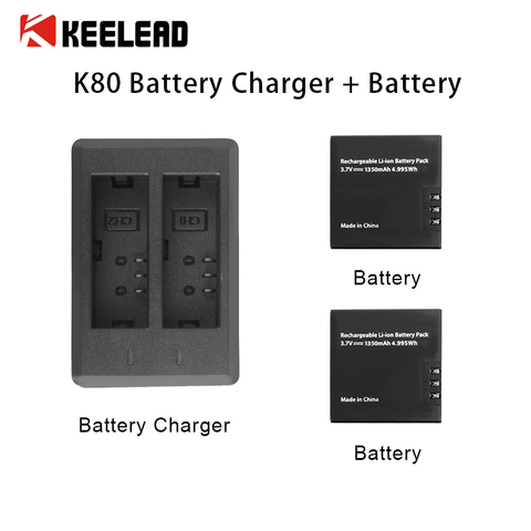 Cámara de Acción de 2 vías, cargador de batería o 3,7 V, batería de 1350mah para KEELEAD K80, cámara de acción 4K 60 fps, accesorios de cámara ► Foto 1/1