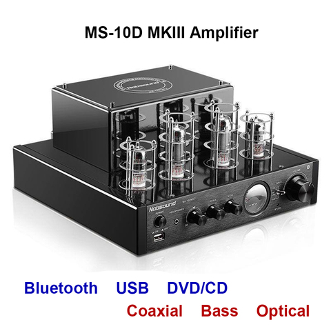 Nobsound MS-10D MKII MS-10D MKIII amplificador de tubo de vacío amplificador admite Bluetooth USB óptico Coaxial bajo CD DVD de entrada ► Foto 1/6