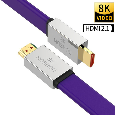 Cable de interfaz Multimedia de alta definición 8K HDMI 2,1, HDCP2.2, ARC MOSHOU, 1m, 2m, 3m, 4m ► Foto 1/6