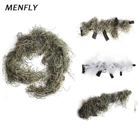 MENFLY-traje Ghillie de Woodland, funda de camuflaje para Rifle, accesorios de caza, corrector de campo, correa de pistola táctica CS ► Foto 1/6