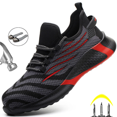 Zapatos de seguridad para hombre, calzado de trabajo Indestructible, antiperforación, ligero ► Foto 1/6