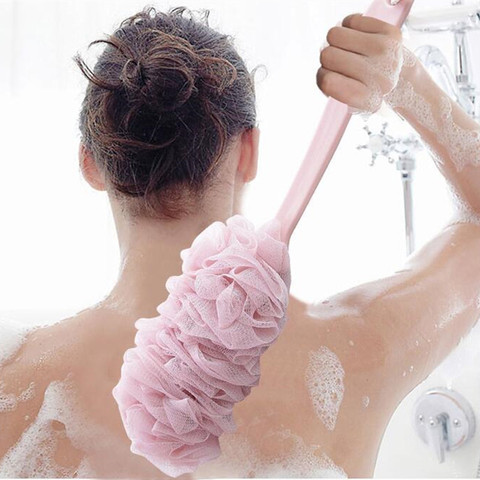 Cepillo de fregado para baño de ducha corporal, esponja con mango largo para colgar, malla suave, novedad ► Foto 1/6