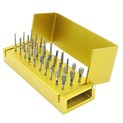 30pcs Dental Diamond Burs Drill Disinfection Block High Speed Handpiece burs Holder Alumimum Instrument Teeth Whitening Tool ► Foto 1/6