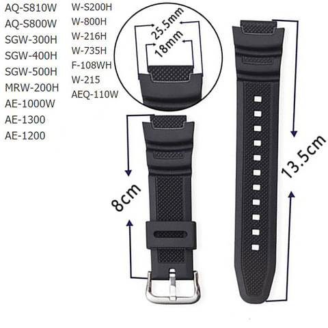 2022 nuevo diseño 18MM silicona pulsera de reloj para Casio AE-1000w AQ-S810W SGW-400H / SGW-300H de reemplazo ► Foto 1/4