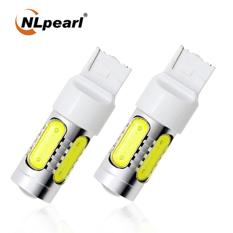 NLpearl 2x señal lámpara 12V COB T20 bombilla Led 7440 LED W21W de señal de vuelta de luz T20 W21 5W 7443 WY21W Auto reversa freno de la cola de las luces ► Foto 1/6