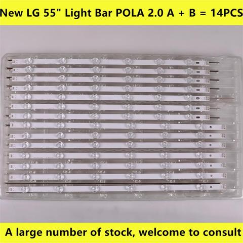 Barras de luz LED para TV LG, tiras de retroiluminación, Kit L R, 12 lentes de lámparas, 14 bandas, Pola 2,0, 55 pulgadas, 55LA6205, 55LA6208, 55LA620S, 55LA620V ► Foto 1/6