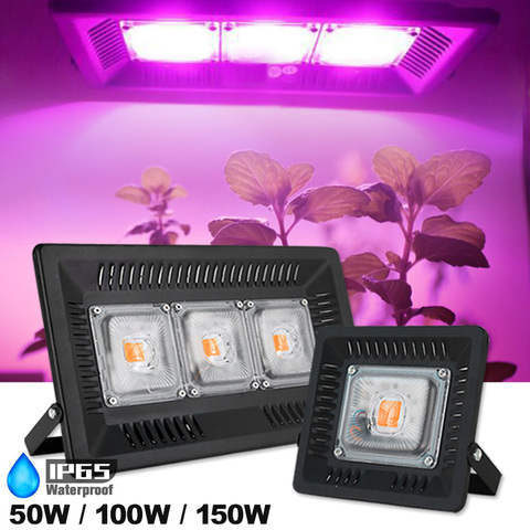 Luz LED para cultivo lámpara LED de 50W, 100W, 150W, CA de 220V, fitoamplificador para plantas, siembra de flores, IP65, resistente al agua, espectro completo, lámpara para plantas ► Foto 1/6