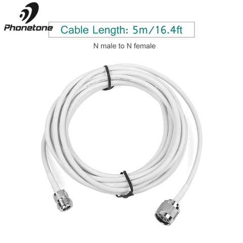 Cable Coaxial RG58 de 5M, Cable Coaxial n-macho a n-hembra para amplificador de señal móvil, repetidor para uso en antena al aire libre ► Foto 1/6