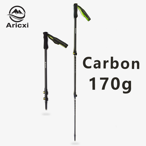 Aricxi-candados ultraligeros ajustables, palo de Trekking, senderismo, bastón para caminar, fibra de carbono ► Foto 1/4