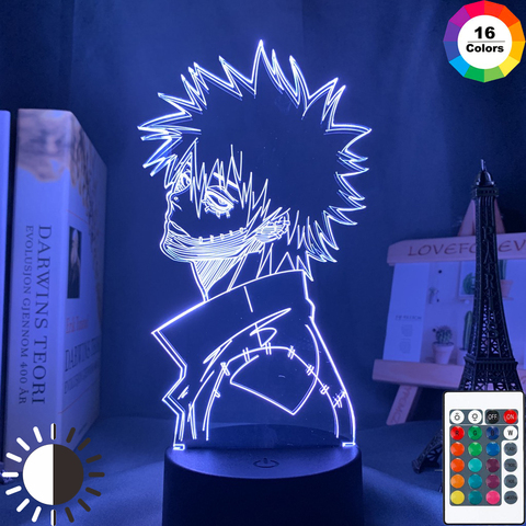Lámpara Led acrílica 3d para decoración de dormitorio, luz nocturna colorida Rgb de Anime, My Hero Academia, Dabi, Manga fría, regalo para él ► Foto 1/6