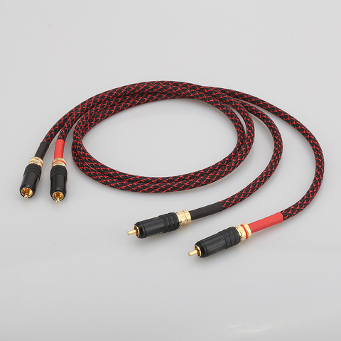 Cable de Audio 2RCA a RCA de cobre puro de alta gama, A54 pares, cable de interconexión OFC ► Foto 1/6
