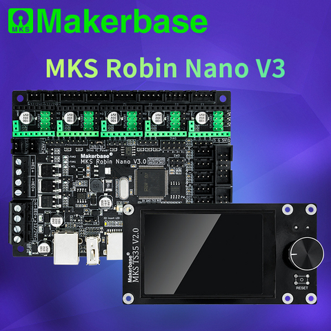 Makerbase MKS Robin Nano V3 32Bit 168Mhz F407 Control 3D piezas de la impresora pantalla TFT USB impresión del Nano V2 ► Foto 1/6
