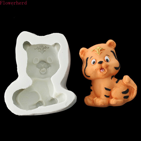 Molde de Fondant con forma de Tigre, molde de silicona para pastel, utensilios de decoración para hornear jabón, vela, molde de yeso ► Foto 1/5