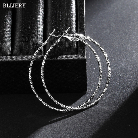 Blijary-pendientes de aro de Color plateado brillante para mujer y niña, aretes circulares de estilo estrellado, joyería de fiesta, regalos ► Foto 1/6