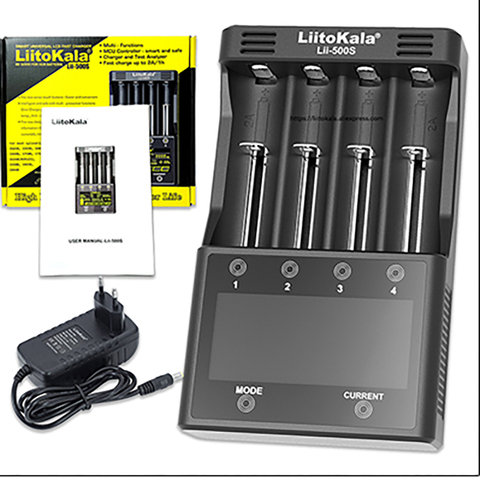 LiitoKala Lii-500S cargador de batería cargador de 18650 para 18650, 26650, 21700 AA AAA baterías prueba la capacidad de la batería de control táctil ► Foto 1/6
