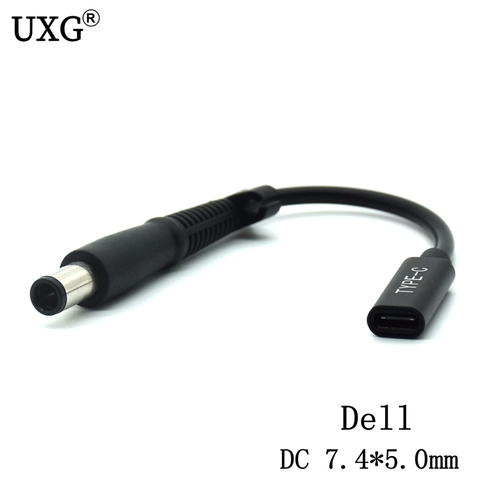 7,4x5,0mm con Pin Jack a USB tipo C de conversor adaptador de corriente enchufe conector DC Cable de cargador de ordenador portátil DELL ► Foto 1/5