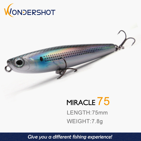 Wondershot-señuelo duro para pesca, cebo flotante D01 Sparrow, 75mm, 7,8g, el mejor señuelo duro para pesca artificial ► Foto 1/6