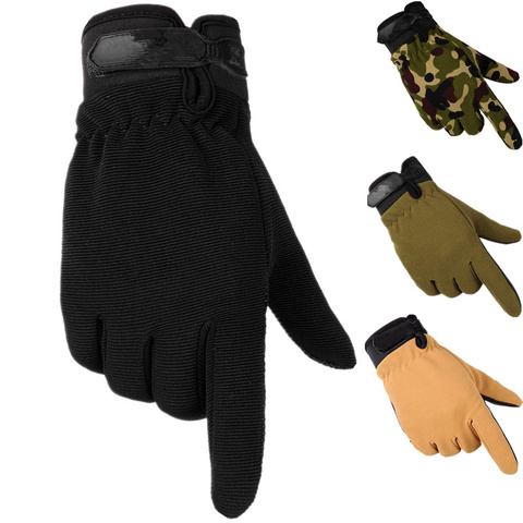 Guantes tácticos deportivos para hombre y mujer, manoplas ligeras sin dedos, transpirables, dedos completos, antideslizantes, para verano ► Foto 1/6