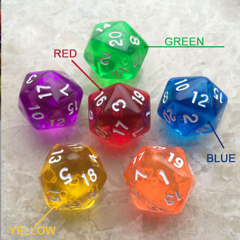 1 Uds dados poliédricos portátil 20mm transparente D20 dados DND juego de dados RPG para juegos de mesa Accesorios ► Foto 1/5