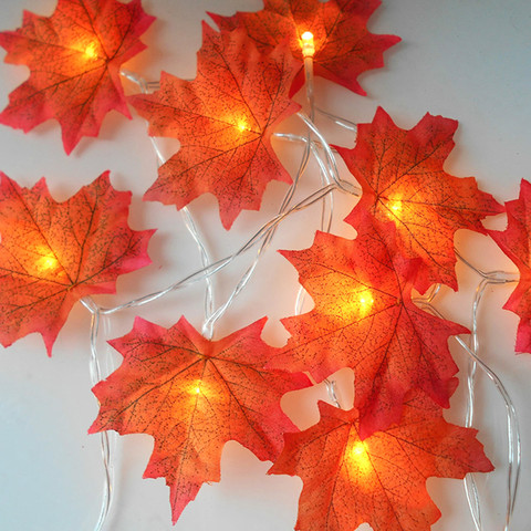 10M/5M Hojas de arce cadena luces guirnalda de luces jardín Patio al aire libre luces adornos navideños para el hogar Navidad Deco ► Foto 1/6