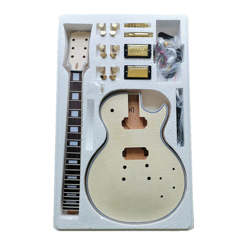 Guitarra Eléctrica DIY Kits inacabados para madera de caoba estilo guitarra Okoume cuerpo Kit guitarra instrumento Musical principiantes ► Foto 1/5