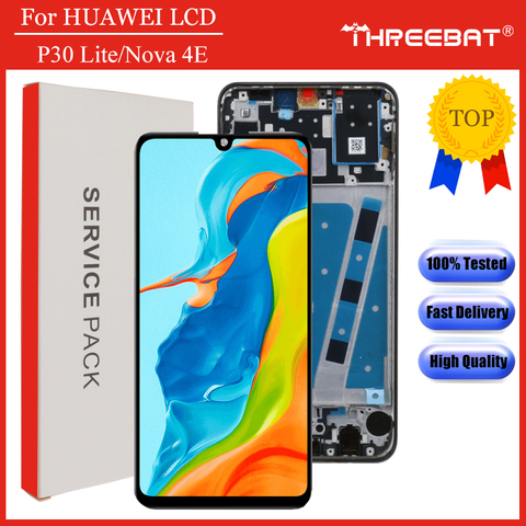 Pantalla LCD de 6,15 pulgadas con marco para móvil, para HUAWEI P30 Lite, Nova 4e, MAR-LX1, LX2, AL01 ► Foto 1/6