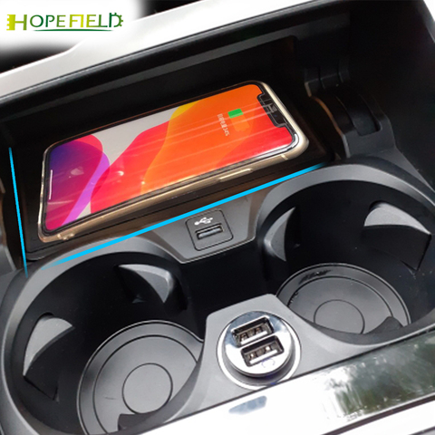 Cargador inalámbrico qi de 10W para coche, panel de carga inalámbrica con portavasos para iphone 11, Serie 3, G20, G28, 2022, 2022 ► Foto 1/6