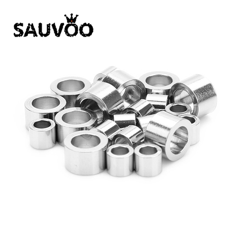 SAUVOO 20 unids/lote de cuentas espaciadoras de tubo corto de acero inoxidable con agujero grande de 3,2mm para la fabricación de joyas europeas DIY proveedor de accesorios ► Foto 1/6