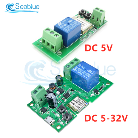 Módulo de relé de inteligencia WiFi autoblocante, interruptor de Control remoto en casa inteligente, DC 5V-32V, 12V, 24V, módulo WIFI inalámbrico las cosas ► Foto 1/6