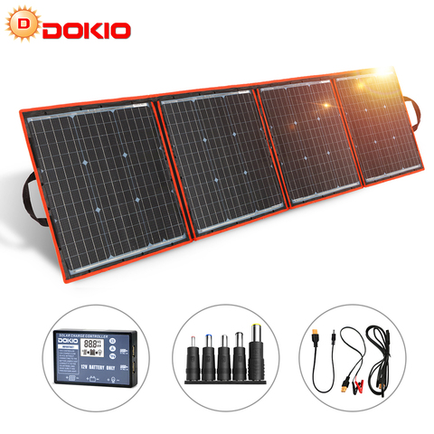 DOKIO-Panel Solar portátil de 150W, de 12V batería Solar para el hogar/coche/Barco, Panel Solar plegable de 150w, monocristalino ► Foto 1/6