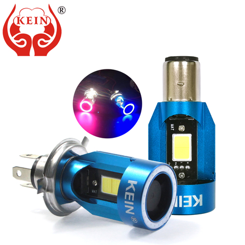 KEIN Nuevo Ángel ojos COB motocicleta faro bombillas H4 Led H6 ba20d HS1 LED moto lámpara de cabeza accesorios para Scooter niebla luz 25W ► Foto 1/6