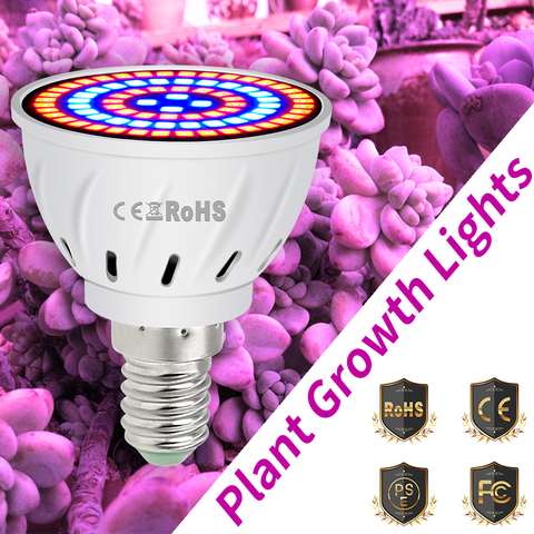 Bombilla LED E27 E14 de espectro completo MR16, lámpara Phyto, lámpara de planta GU10, Fitolamp para hidroponía de flores de planta de interior ► Foto 1/6