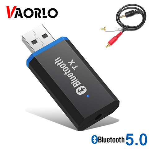 USB 5,0 adaptador de Bluetooth Plug And Play para PC TV BT Speaker de auriculares de 3,5mm AUX RCA Jack de Audio inalámbrico transmisor Bluetooth ► Foto 1/6