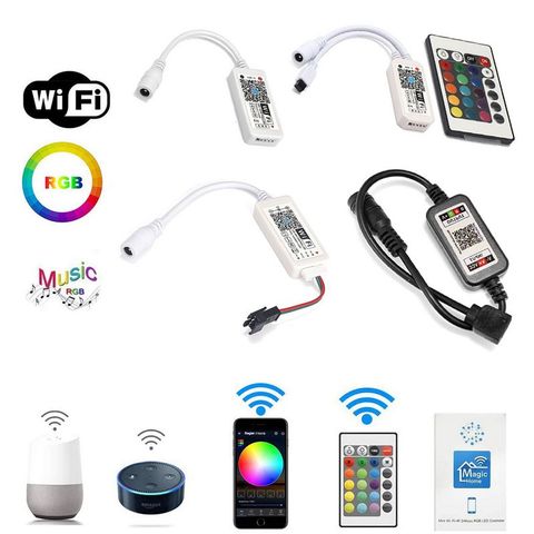 Controlador LED cc 5V 12V 24V RGB/RGBW IR RF, controlador LED mágico WIFI en casa para 5050 WS2811 WS2812B Pixel tira de LED ► Foto 1/6