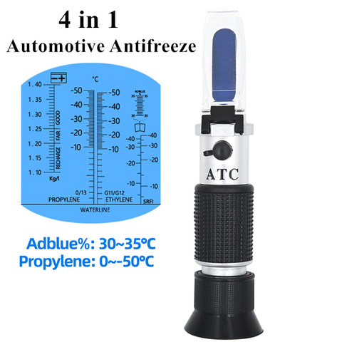 Dispositivo óptico de mano 4 en 1 para coche, Adblue, Urea, concentración, batería de refractómetro, líquido, prueba de etileno, propilenglicol con ATC 30% ► Foto 1/6