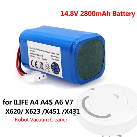 Batería de iones de litio recargable para Robot aspirador, pila de 14,8 v y 2800mah para Chuwi ILIFE ecovacs V7s A6 V7s pro A4 A6 ► Foto 1/6