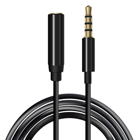 Cable de extensión de Audio de 2m y 4 polos para teléfono móvil inteligente, micrófono hembra de 3,5mm a macho de 3,5mm, conector Aux Universal ► Foto 1/6