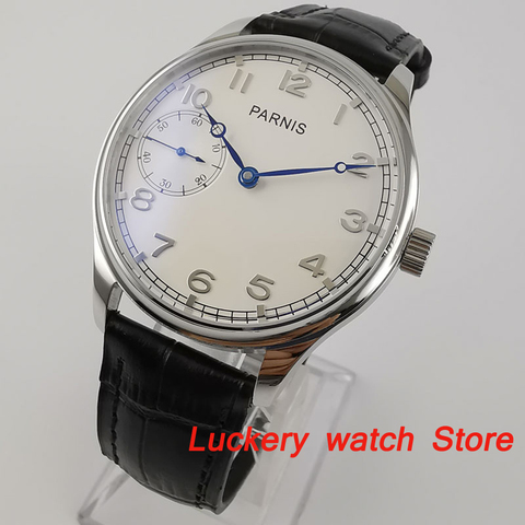 Parnis-reloj mecánico Manual para hombre, pulsera de 44mm, con esfera blanca, 17 joyas, cuerda Manual, de movimiento informal, 6497 ► Foto 1/6