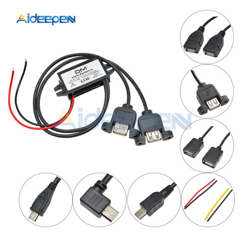 Convertidor de potencia del coche, DC-DC de 12V a 5V, 2A, 3A, 10W, 15W, Micro Mini USB, adaptador de fuente de alimentación de bajo calor, protección automática ► Foto 1/6