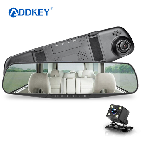 ADDKEY-cámara Dvr para espejo retrovisor de coche, grabadora de vídeo Digital de 1080 pulgadas, lente Dual, cámara de salpicadero, FHD 4,3 P ► Foto 1/6