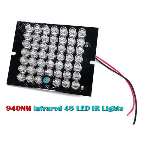 Iluminador Invisible de 940NM, luces infrarrojas nocturnas de 60 grados, 12V, 48 LED, IR, PCB, para seguridad CCTV, cámara IR de 940nm ► Foto 1/5