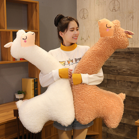 130cm precioso gran Alpaca de peluche de juguete japonés Alpaca de peluche Alpaca ovejas Llama Animal muñecas almohada para niños niña regalo ► Foto 1/6