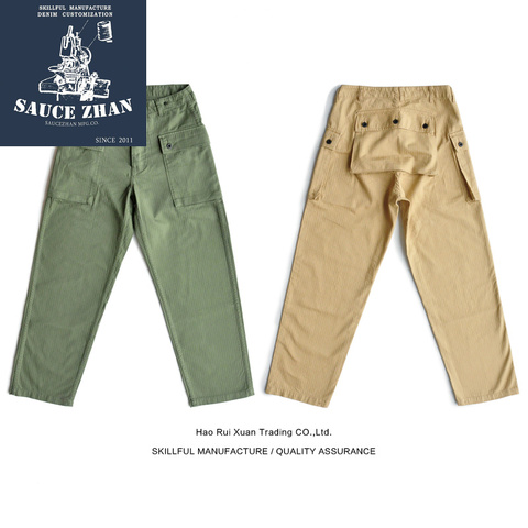 SauceZhan USMC P44 HBT-pantalones del Ejército de los Estados Unidos, pantalones clásicos militares de estilo militar, pantalones Capris informales, hombre ► Foto 1/5