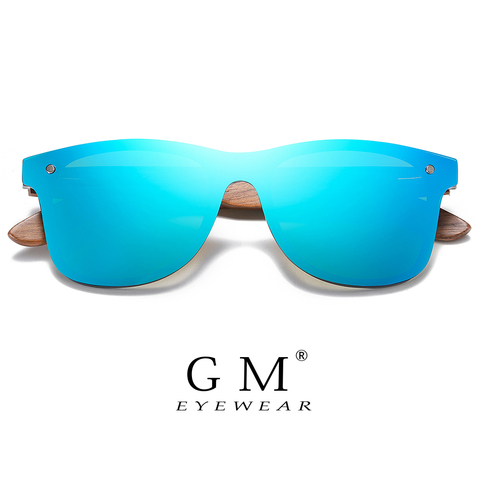 GM-gafas de sol polarizadas hechas a mano para hombre y mujer, lentes de madera de nogal, espejo Vintage, S5029 ► Foto 1/6