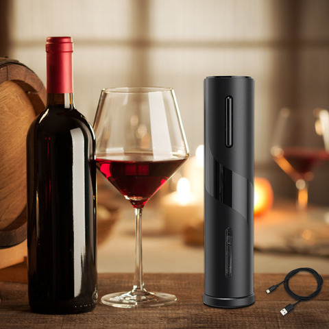 Eléctrico abridor de vino recargable automática de sacacorchos botella de vino abridor con papel de aluminio cortador y de carga USB cocina herramienta abridor ► Foto 1/6