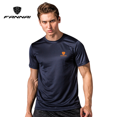 Camiseta para correr para hombre, secado rápido, FANNAI, transpirable, deportes, caminar, Fitness, CrossFit, gimnasio, ejercicio, pesca, manga corta, suelta ► Foto 1/6