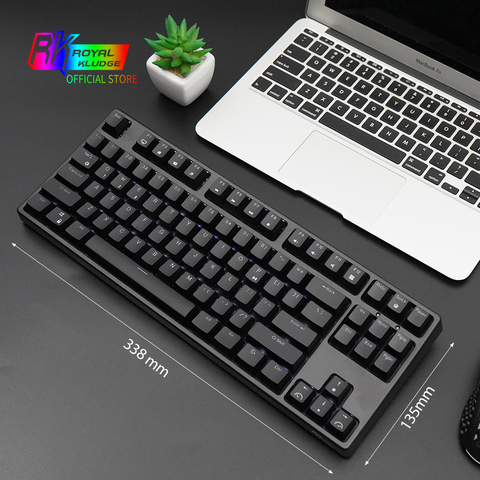 Teclado mecánico inalámbrico RK987/RK988, 87/104 teclas, bluetooth, para videojuegos, retroiluminado con LED blanco para redactores, Typists ► Foto 1/6