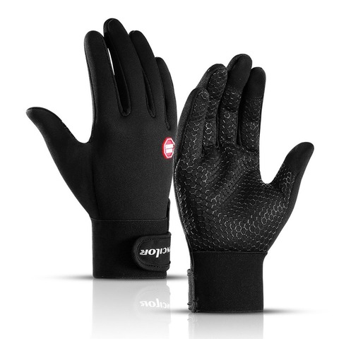Guantes de ciclismo para hombre y mujer, guantes de dedo completo para pantalla táctil, para deportes al aire libre, con logotipo reflectante ► Foto 1/6
