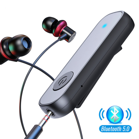 Receptor Bluetooth 5,0 con conector Jack de 3,5mm, adaptador de Clip inalámbrico para auriculares, altavoz de coche, transmisor de Audio y música ► Foto 1/6