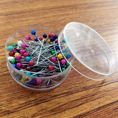 Alfileres de costura de boda, ramillete fijo, floristería, herramientas y accesorios de coser, alfiler de costura DIY con cabeza de perla redonda con caja, 200 uds. ► Foto 1/5